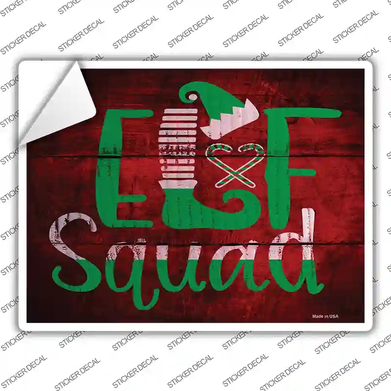 P-2487s-L Elf Squad Novelty Rectangle Sticker Decal - Large