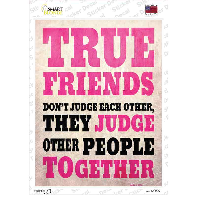 P-2526s-M True Friends Novelty Rectangle Sticker Decal - Medium