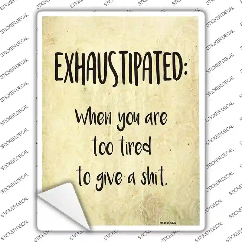 P-2531s-L Exhaustipated Definition Novelty Rectangle Sticker Decal - Large