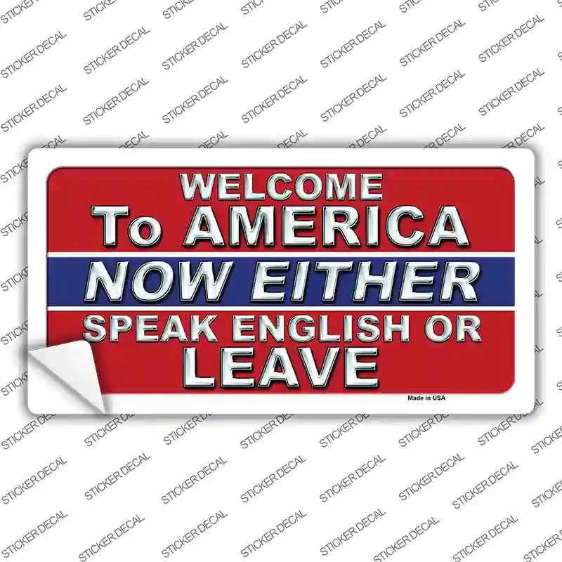 LP-8801s-S Speak English or Leave Novelty Sticker Decal - Small