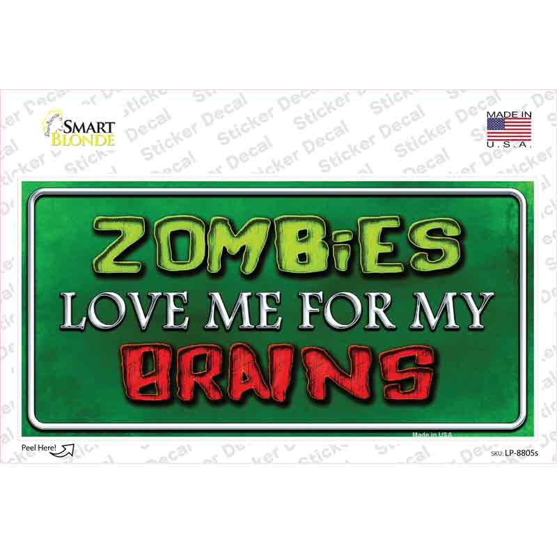 LP-8805s-M Zombies Love Me Novelty Sticker Decal - Medium