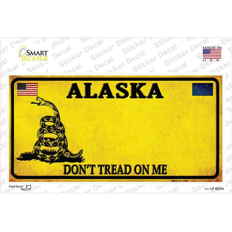 LP-8834s-M Alaska Dont Tread on Me Novelty Sticker Decal - Medium