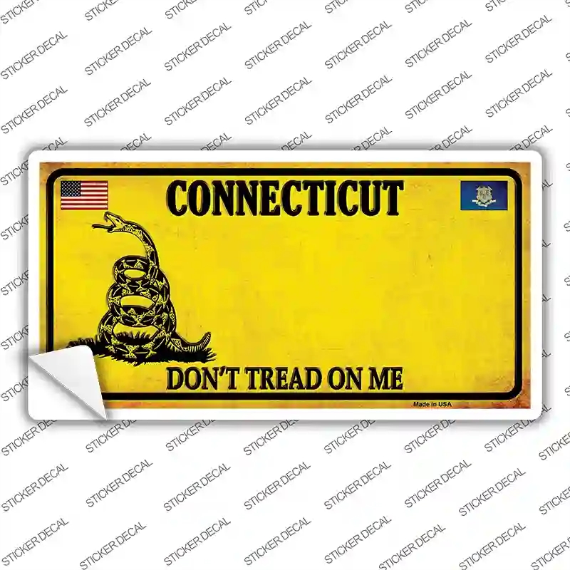 LP-8839s-L Connecticut Dont Tread on Me Novelty Sticker Decal - Large