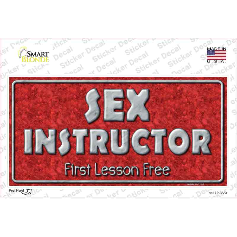 LP-366s-M Sex Instructor Novelty Sticker Decal - Medium