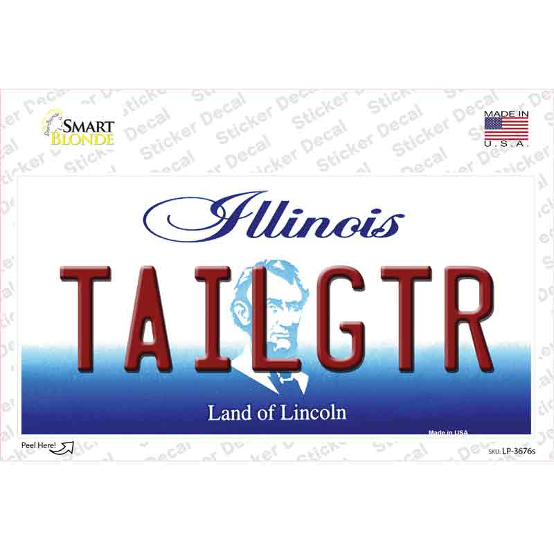LP-3676s-M Tailgater Illinois Novelty Sticker Decal - Medium