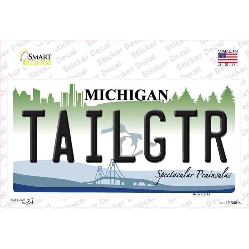 LP-3681s-M Tailgater Michigan Novelty Sticker Decal - Medium