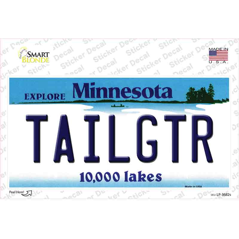 LP-3682s-M Tailgater Minnesota Novelty Sticker Decal - Medium