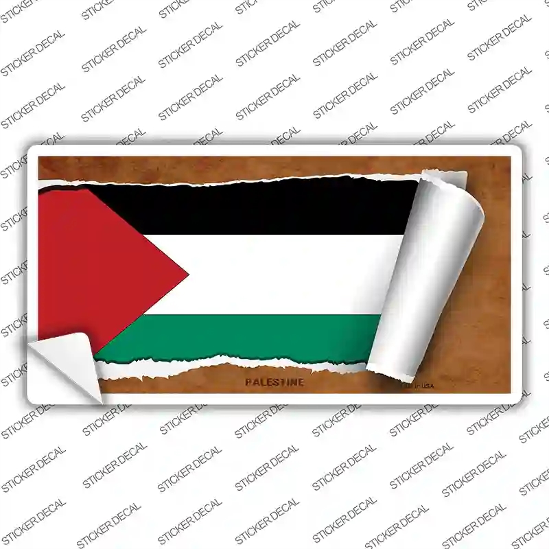 LP-9263s-XL Palestine Flag Scroll Novelty Sticker Decal - Extra Large