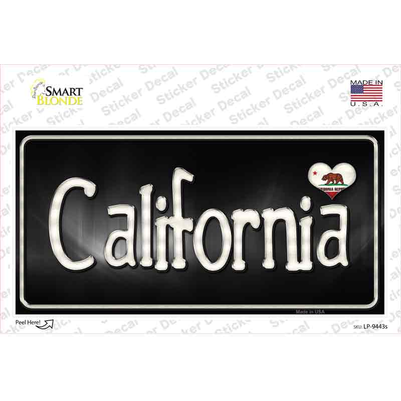 LP-9443s-M California Flag Script Novelty Sticker Decal - Medium