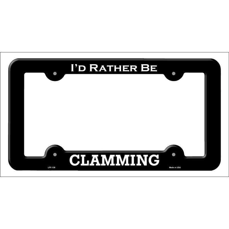 LPF-139b 12 x 6 in. Clamming Novelty Metal License Plate Frame, Black