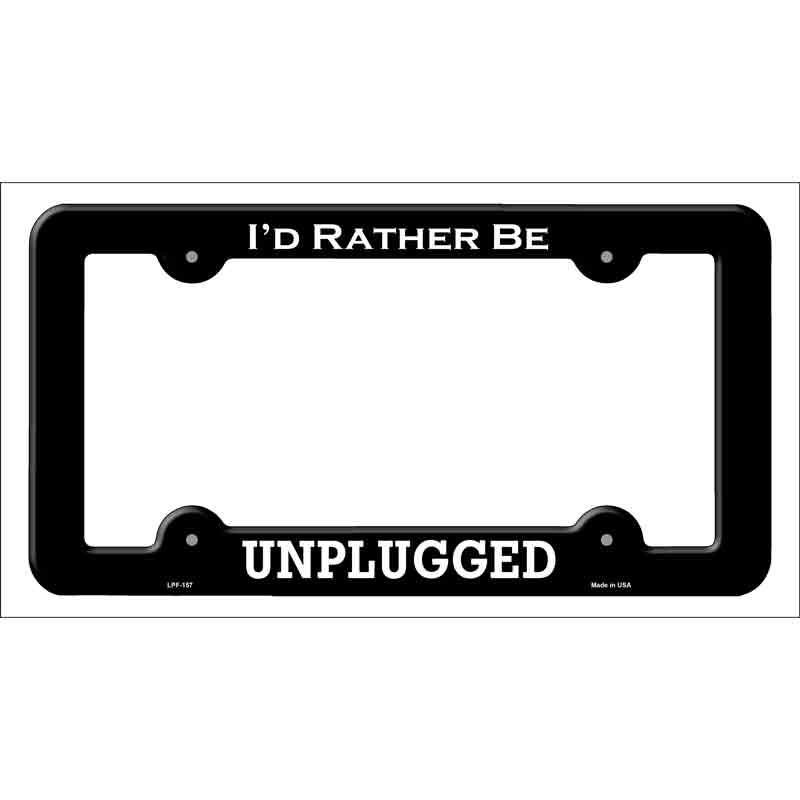 LPF-157b 12 x 6 in. Unplugged Novelty Metal License Plate Frame, Black