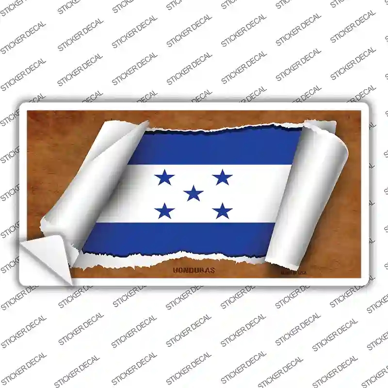 LP-9077s-XL Honduras Flag Scroll Novelty Sticker Decal - Extra Large