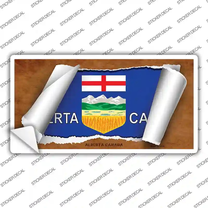LP-9090s-S Alberta Canada Flag Scroll Novelty Sticker Decal - Small