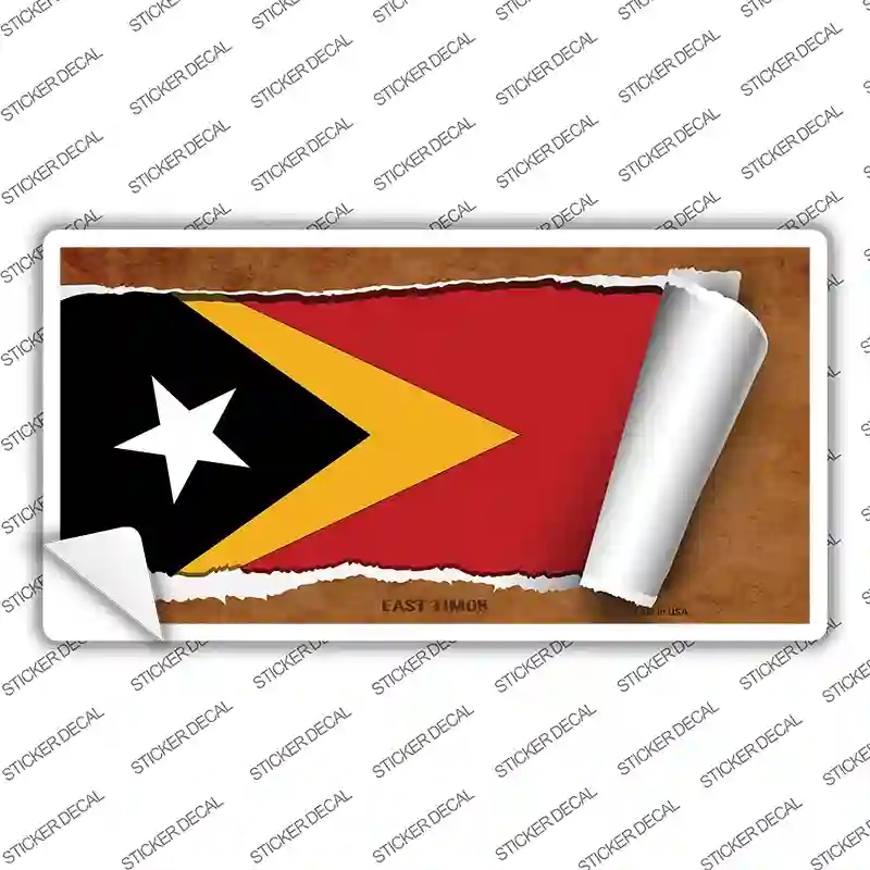 LP-9169s-XL East Timor Flag Scroll Novelty Sticker Decal - Extra Large