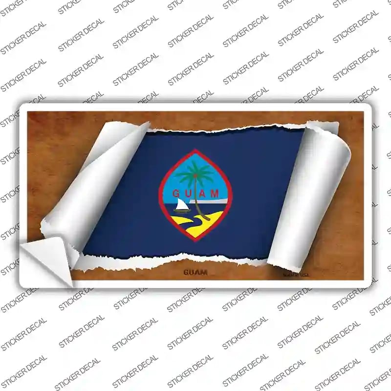 LP-9186s-XL Guam Flag Scroll Novelty Sticker Decal - Extra Large