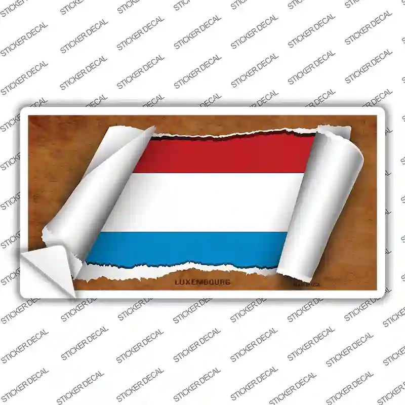LP-9222s-XL Luxemboury Flag Scroll Novelty Sticker Decal - Extra Large