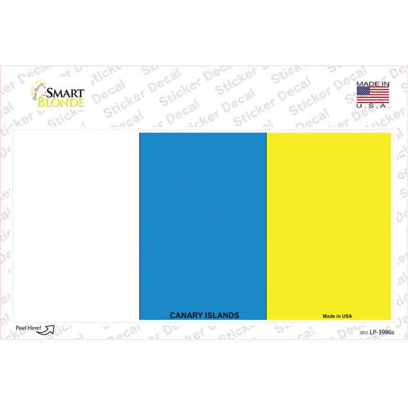 LP-3986s-M Canary Islands Flag Novelty Sticker Decal - Medium