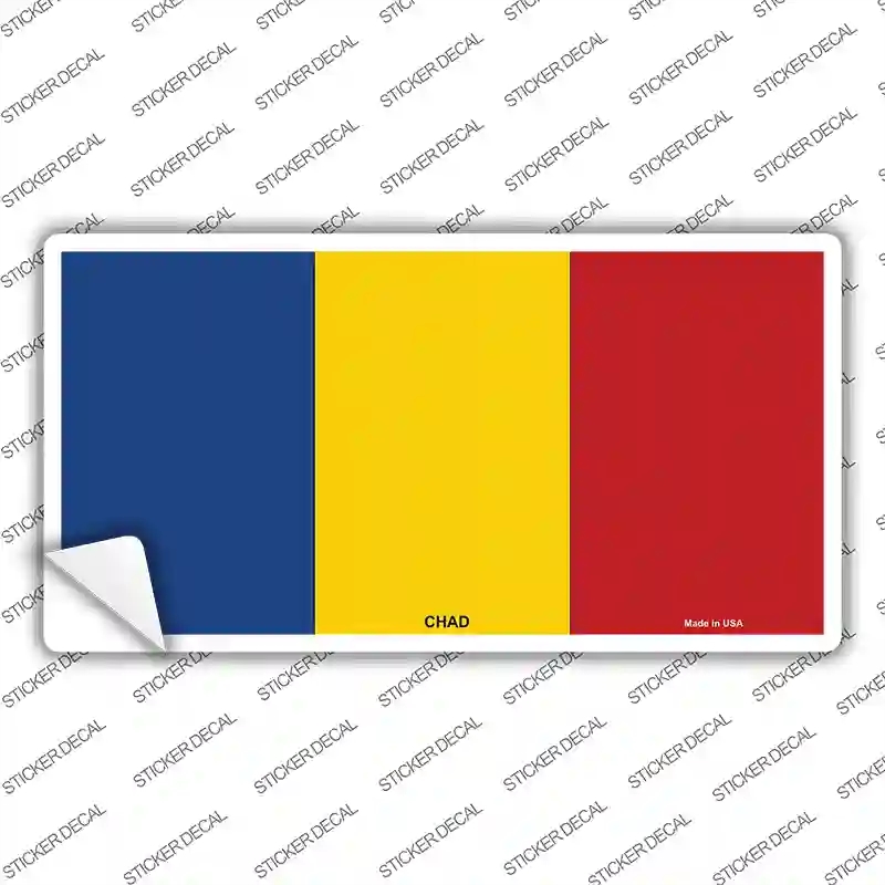 LP-3990s-L Chad Flag Novelty Sticker Decal - Large
