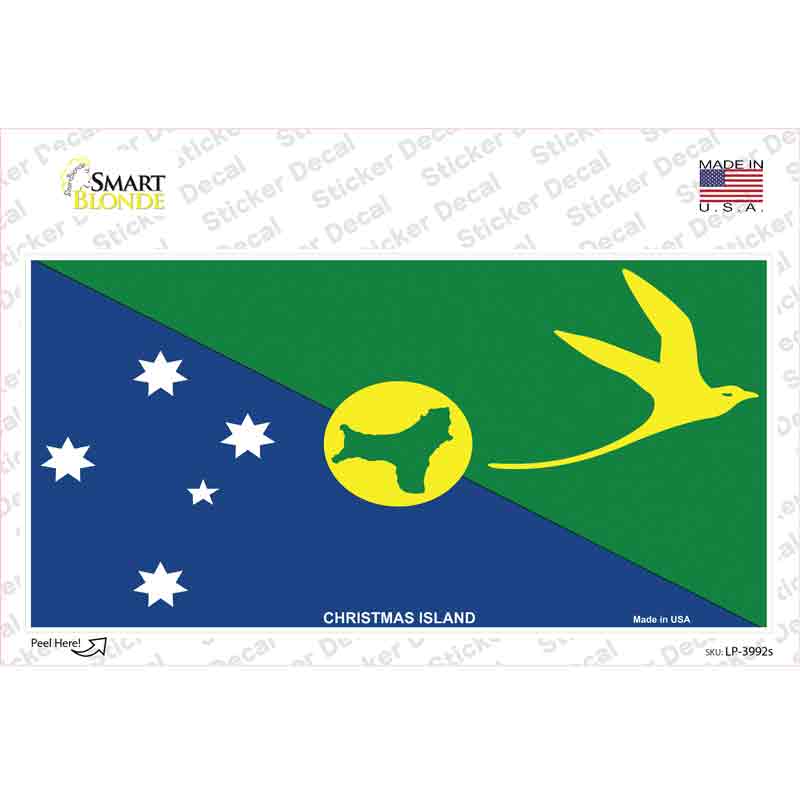 LP-3992s-M Christmas Island Flag Novelty Sticker Decal - Medium