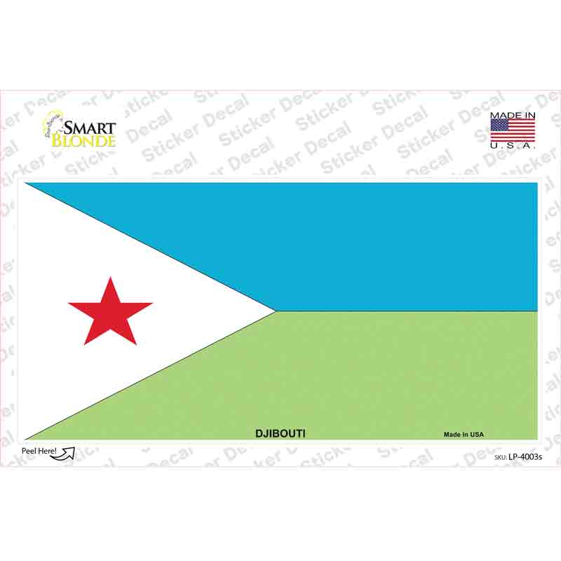 LP-4003s-M Djibouti Flag Novelty Sticker Decal - Medium