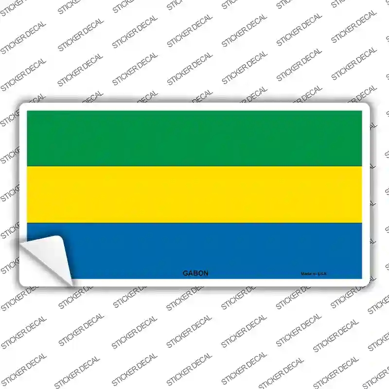 LP-4017s-S Gabon Flag Novelty Sticker Decal - Small