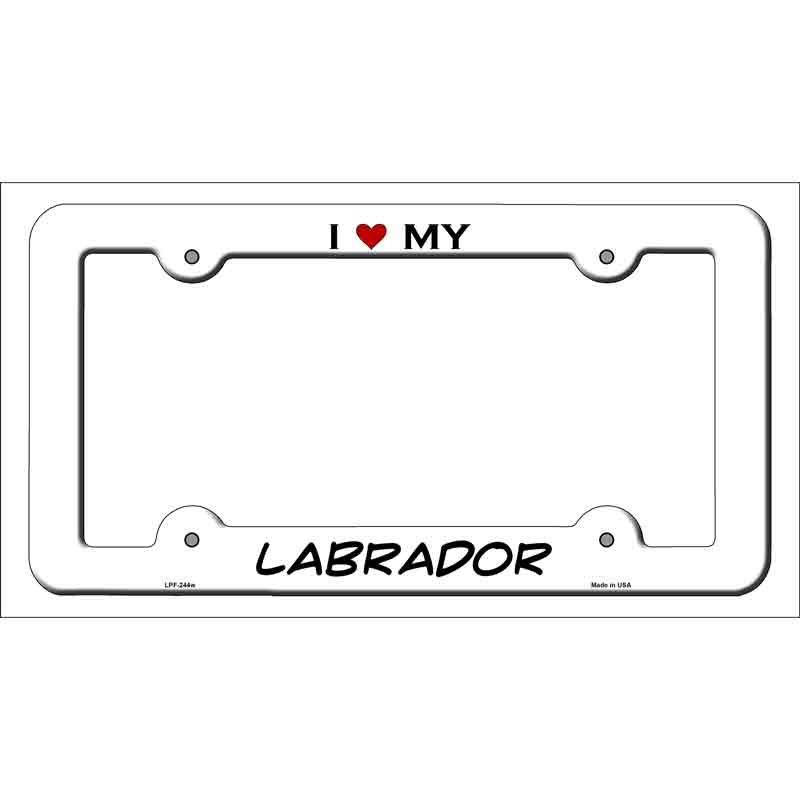 LPF-244w 12 x 6 in. Labrador Novelty Metal License Plate Frame, White