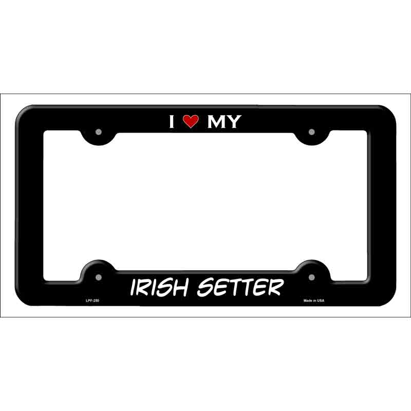 LPF-250b 12 x 6 in. Irish Setter Novelty Metal License Plate Frame, Black