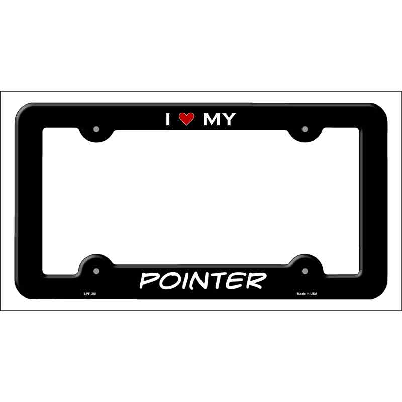 LPF-251b 12 x 6 in. Pointer Novelty Metal License Plate Frame, Black