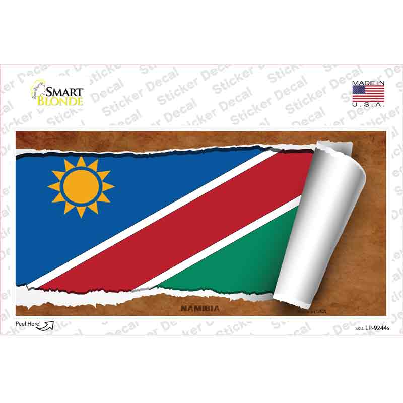 LP-9244s-M Namibia Flag Scroll Novelty Sticker Decal - Medium