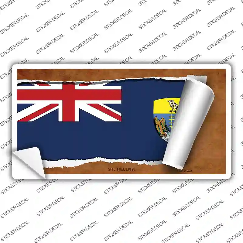 LP-9290s-L St Helena Flag Scroll Novelty Sticker Decal - Large