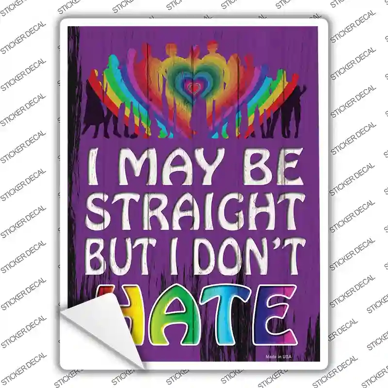 P-2997s-S Straight But Dont Hate Novelty Rectangle Sticker Decal - Small