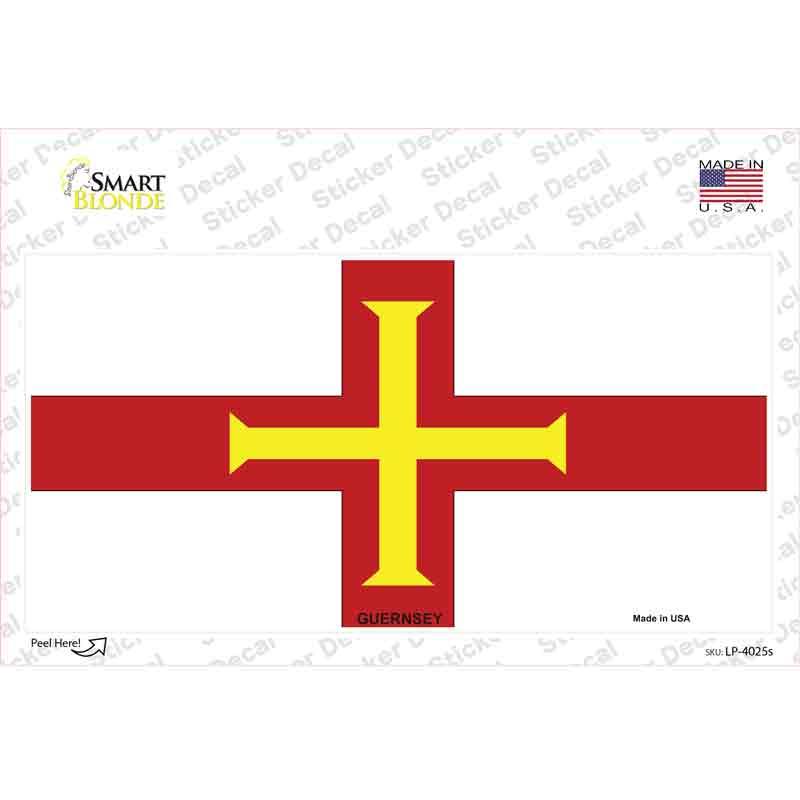 LP-4025s-M Guernsey Flag Novelty Sticker Decal - Medium