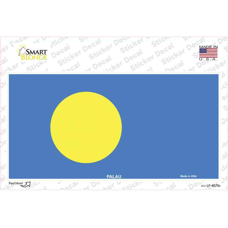 LP-4070s-M Palau Flag Novelty Sticker Decal - Medium