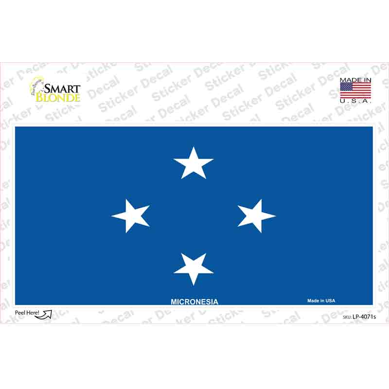 LP-4071s-M Micronesia Flag Novelty Sticker Decal - Medium