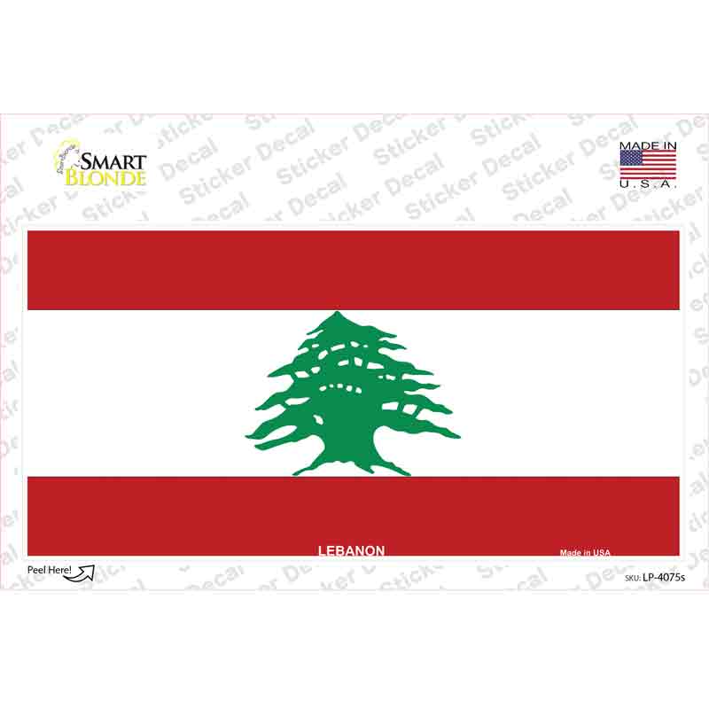 LP-4075s-M Lebanon Flag Novelty Sticker Decal - Medium