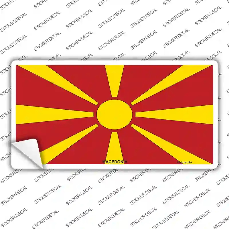 LP-4084s-L Macedonia Flag Novelty Sticker Decal - Large
