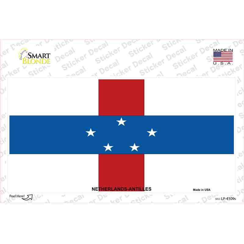 LP-4109s-M Netherlands Antilles Flag Novelty Sticker Decal - Medium