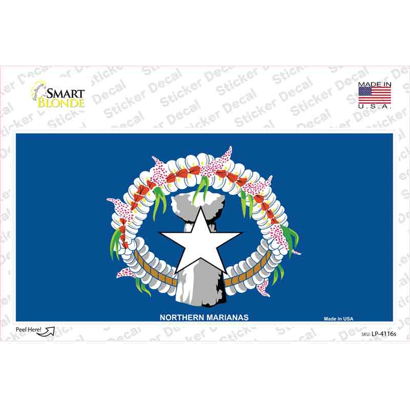 LP-4116s-M Northern Marianas Flag Novelty Sticker Decal - Medium