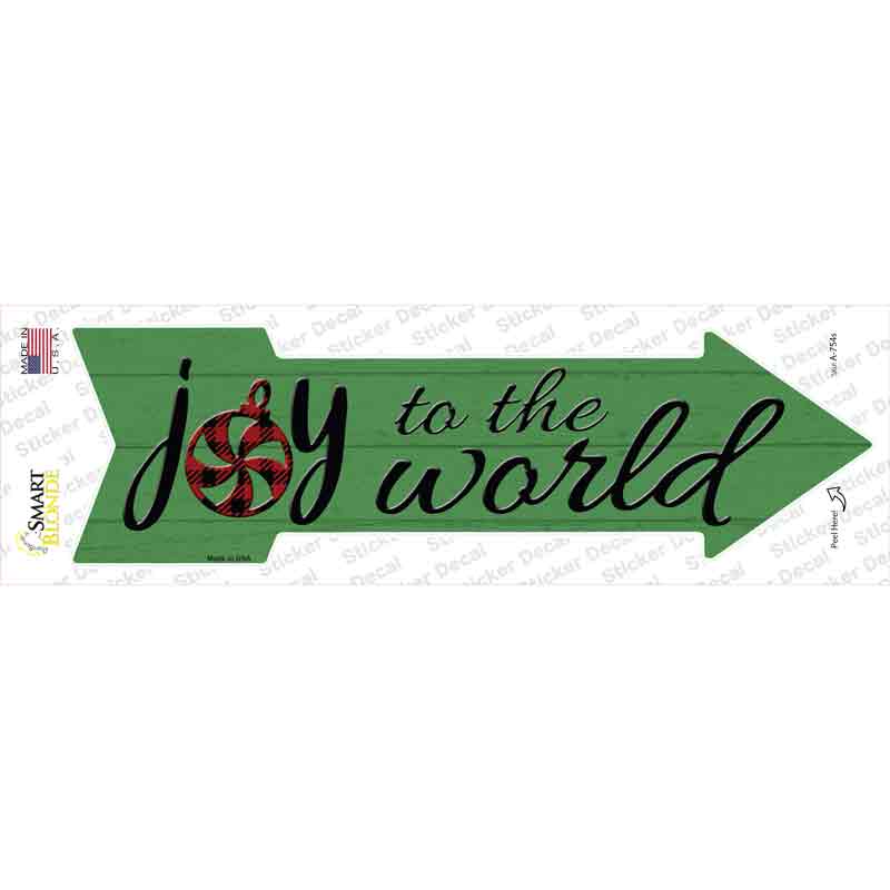 A-754s-M Joy to the World Novelty Arrow Sticker Decal - Medium