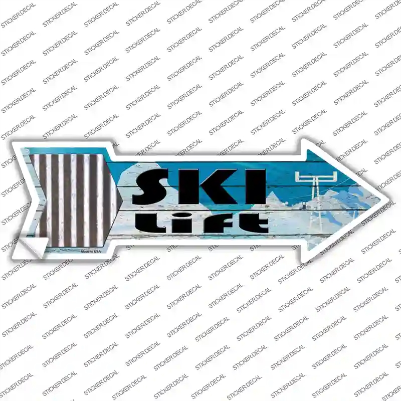 A-759s-XL Ski Lift Sky Novelty Arrow Sticker Decal - Extra Large