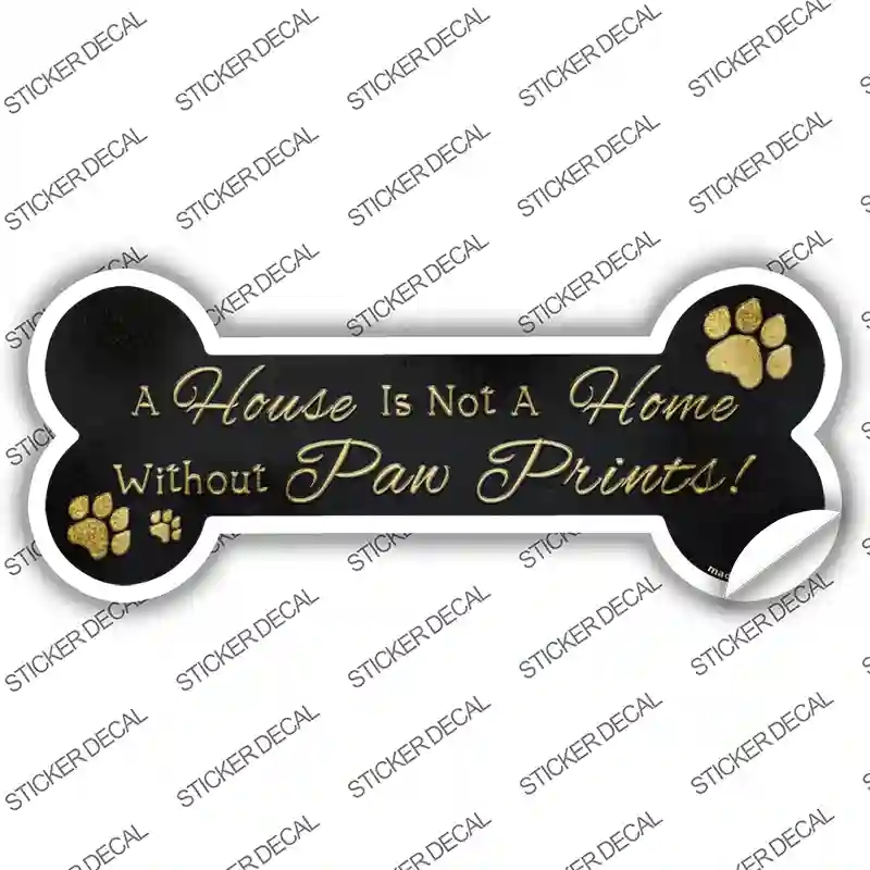 B-001s-S Without Paw Prints Novelty Bone Sticker Decal - Small