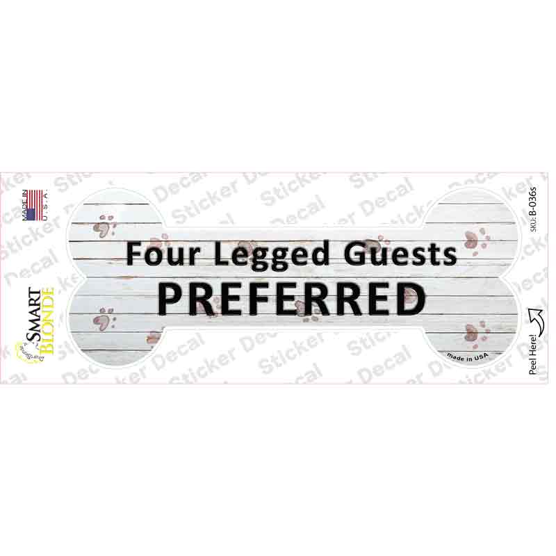 B-036s-M 4 Legged Guests Preferred Novelty Bone Sticker Decal - Medium