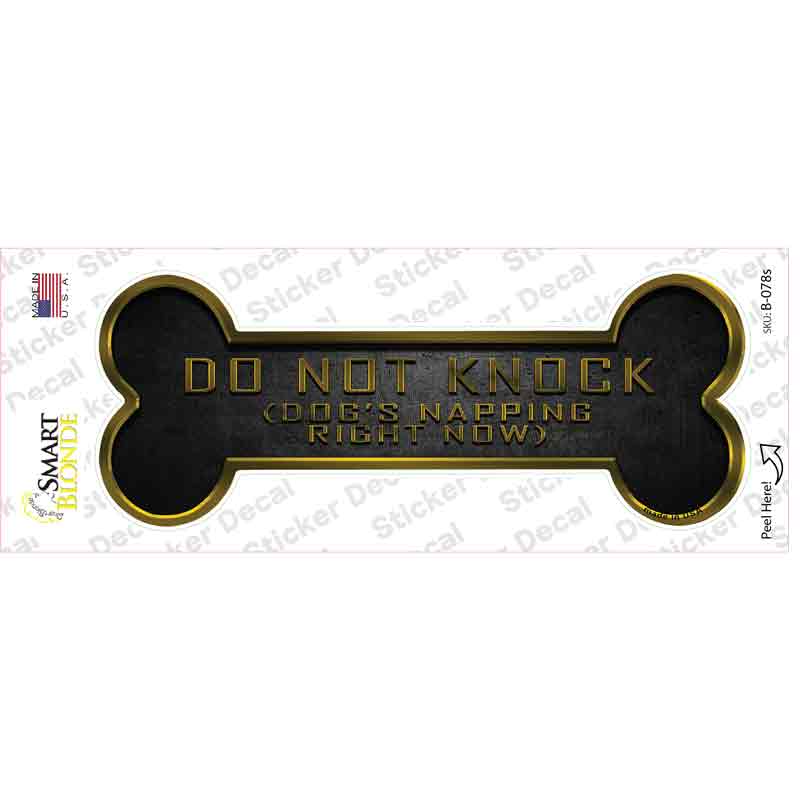B-078s-M Dog is Napping Novelty Bone Sticker Decal - Medium