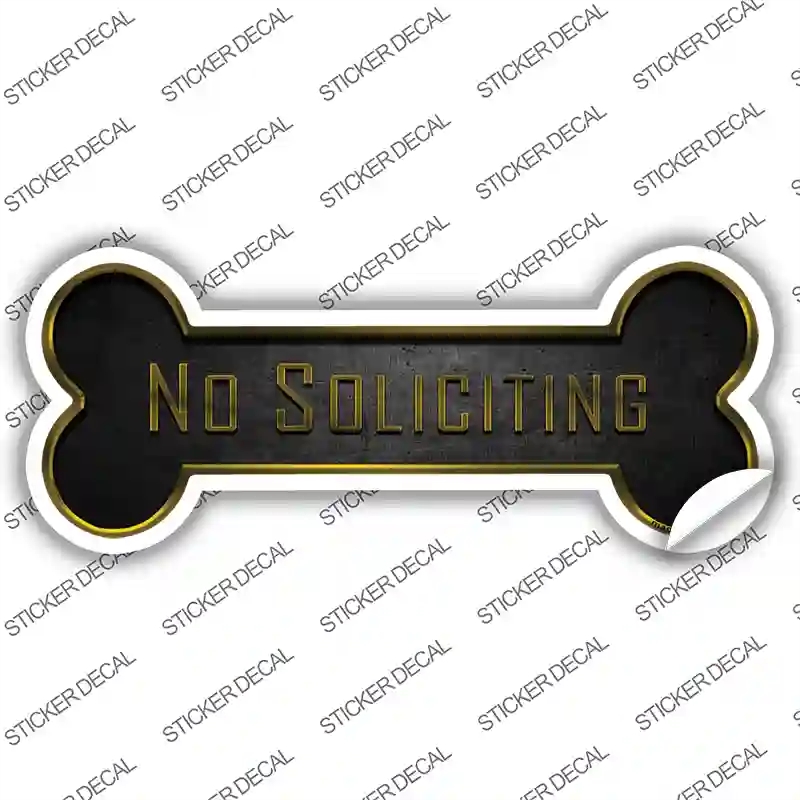 B-080s-S No Soliciting Novelty Bone Sticker Decal - Small