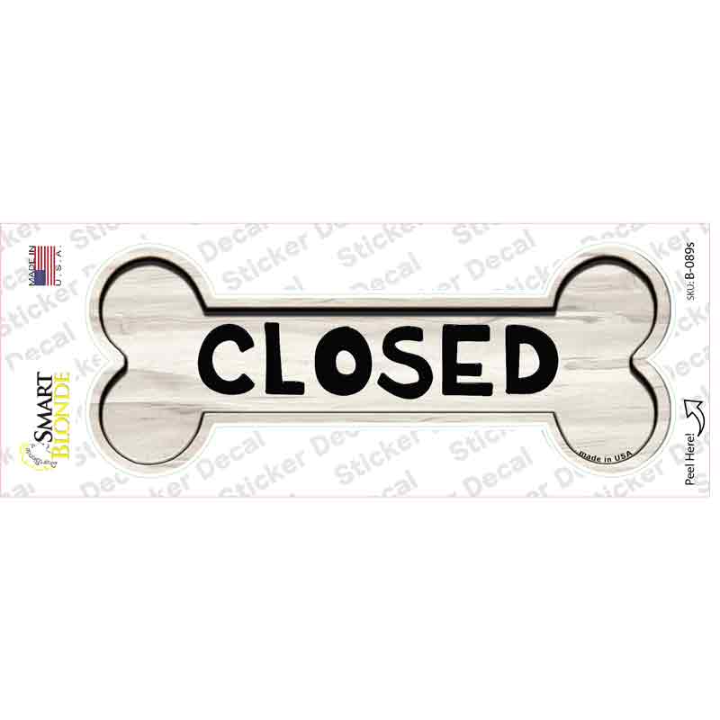 B-089s-M Closed Novelty Bone Sticker Decal - Medium
