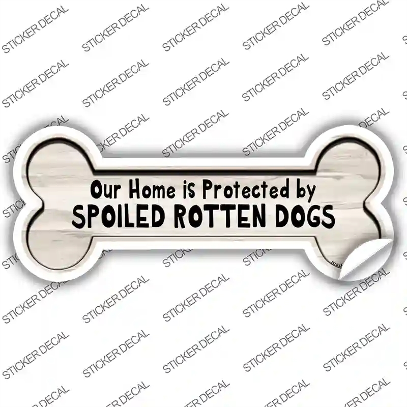 B-090s-S Protected by Spoiled Rotten Dogs Novelty Bone Sticker Decal - Small