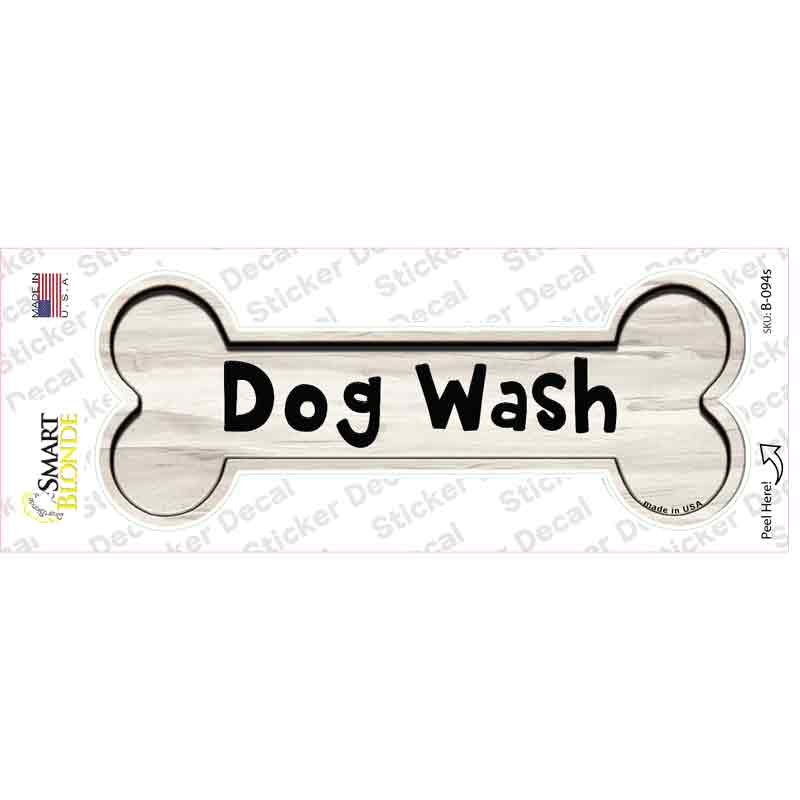 B-094s-M Dog Wash Novelty Bone Sticker Decal - Medium