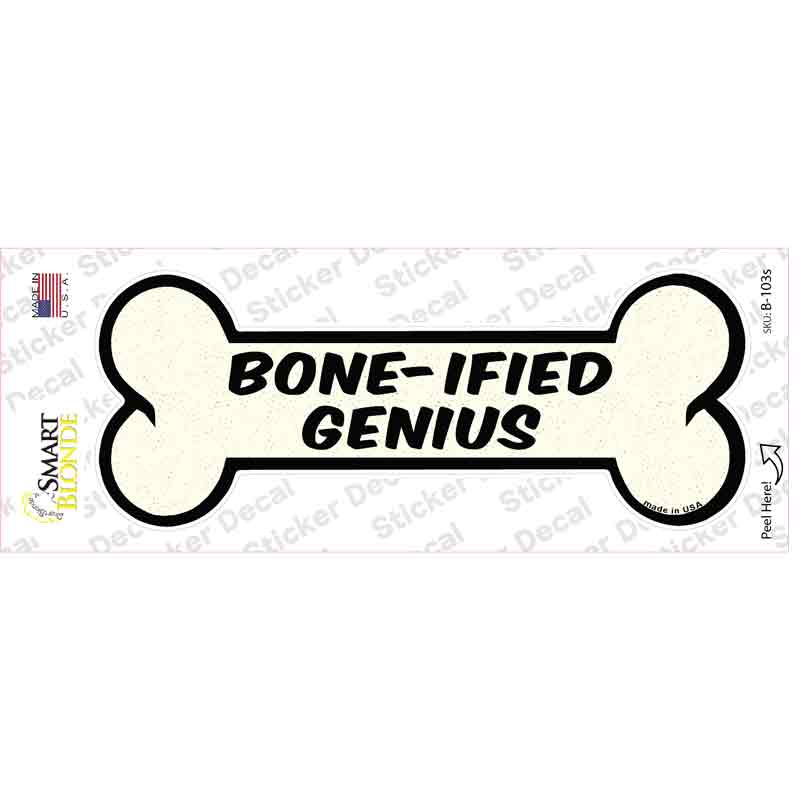 B-103s-M Boneified Genius Novelty Bone Sticker Decal - Medium