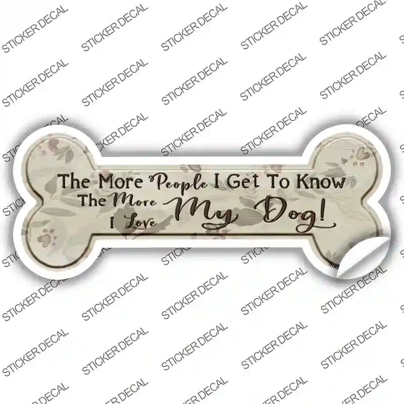 B-003s-S Love My Dog Novelty Bone Sticker Decal - Small