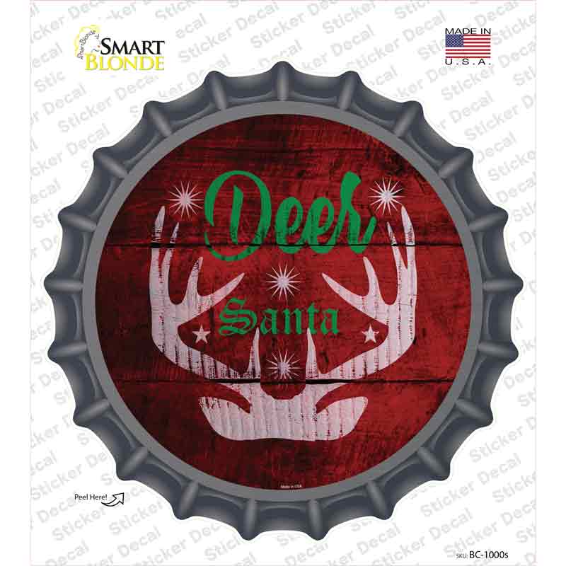 BC-1000s-M Deer Santa Novelty Bottle Cap Sticker Decal - Medium